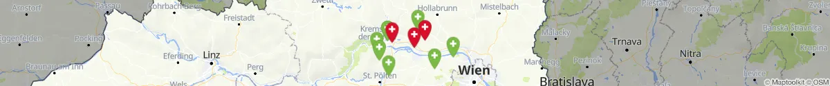 Map view for Pharmacies emergency services nearby Kirchberg am Wagram (Tulln, Niederösterreich)